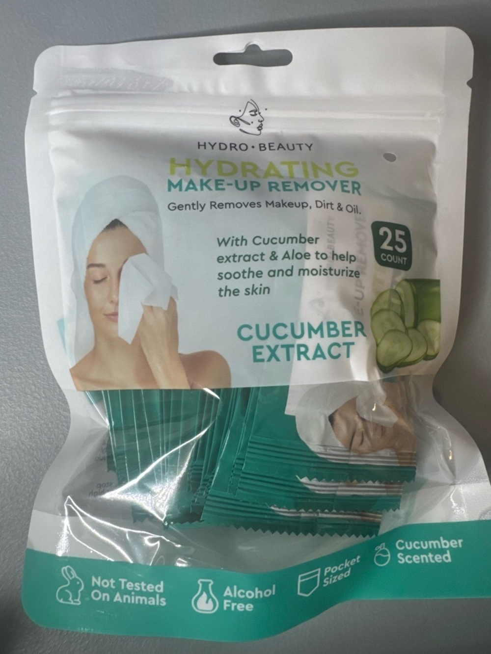 Hydro beauty Hydrating Make-Up Remover Wipes cucumber extract 25 individual oil